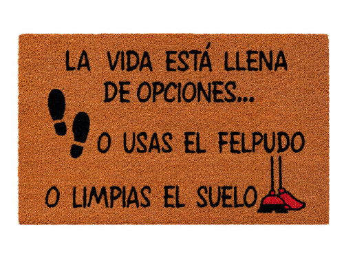 Felpudo original La vida está llena de opciones de fibra de coco