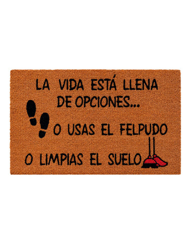 Felpudo original La vida está llena de opciones de fibra de coco