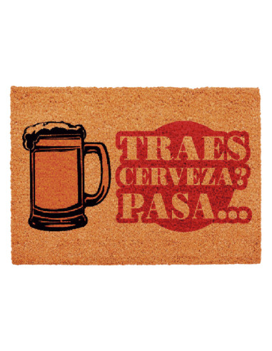 Divertido felpudo: ¿Traes cerveza? Pasa...  rojo
