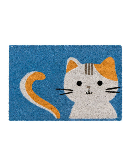 Felpudo Gato Fondo Azul - Regalos Gatunos - Felpudos Gatos