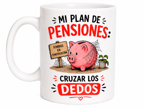 Taza Mi plan de pensiones: cruzar los dedos
