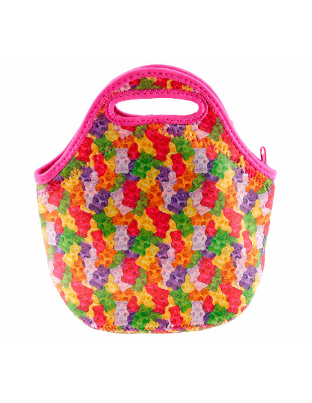 Bolsas de merienda de neopreno con distintos diseños y colores de ositos.