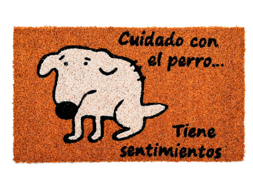 Felpudo Cuidado con el Perro, Tiene Sentimientos | Felpudos Originales