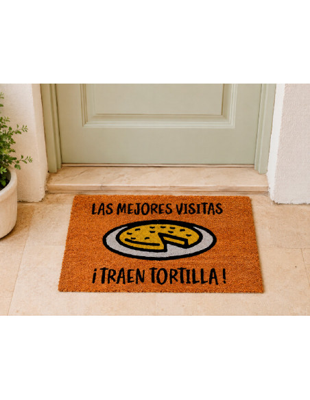 Felpudo Las Mejores Visitas Traen Tortilla en la puerta
