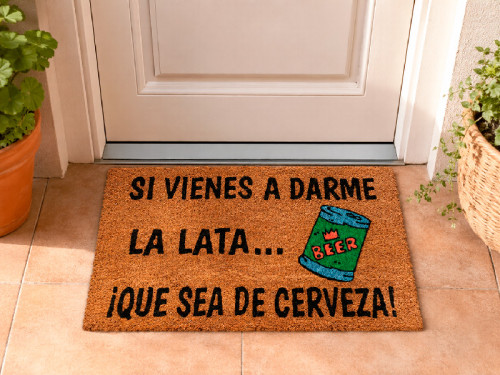 Felpudo Si vienes a darme la lata… ¡que sea de cerveza! con base antideslizante 2
