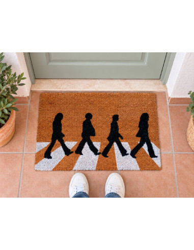 Felpudo Abbey Road en la puerta de casa