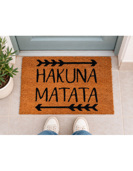 Felpudo Hakuna Matata en el rellano