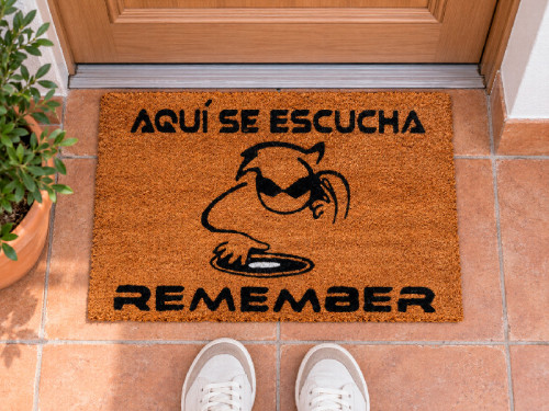 Felpudo original Aquí se escucha Remember de fibra de coco 2