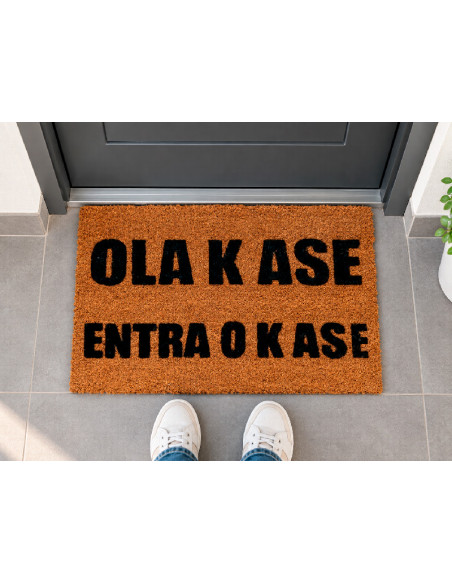 Felpudo Ola K Ase Entra O K Ase en la puerta de casa