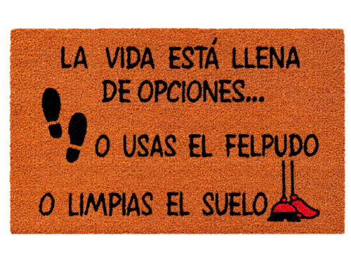 Felpudo original La vida está llena de opciones de fibra de coco