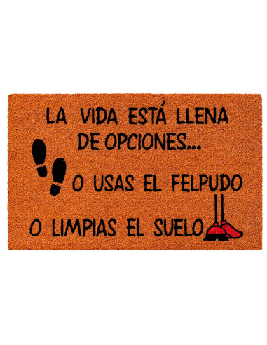 Felpudo original La vida está llena de opciones de fibra de coco
