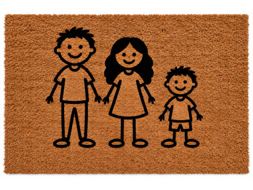 Felpudo personalizado familia con monigotes 70x40 cm