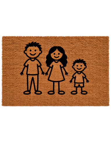 Felpudo personalizado familia con monigotes 70x40 cm