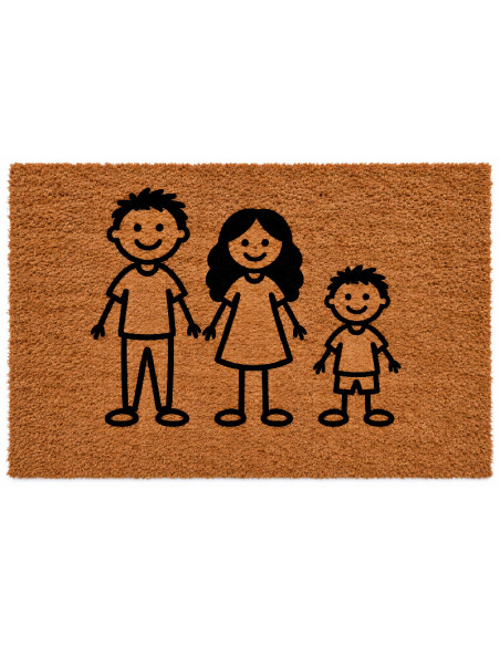 Felpudo personalizado familia con monigotes 70x40 cm
