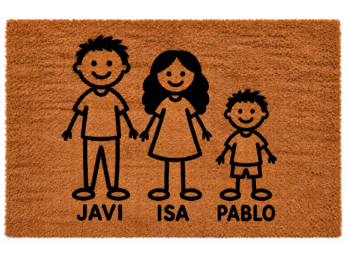 Felpudo personalizado familia con monigotes 70x40 cm 2