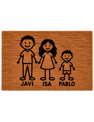 Felpudo personalizado familia con monigotes y nombres