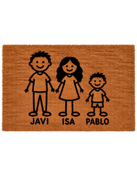 Felpudo personalizado familia con monigotes y nombres