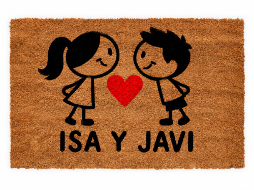 Felpudo personalizado pareja chica chico