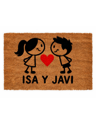 Felpudo personalizado pareja chica chico