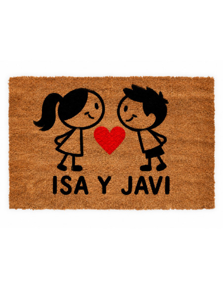 Felpudo personalizado pareja chica chico