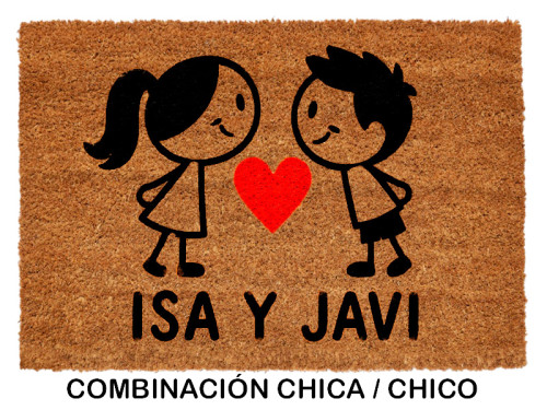 Felpudo personalizado pareja chica chico 2
