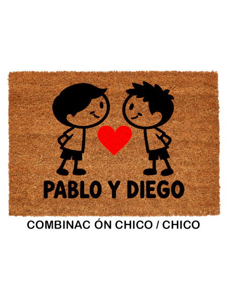 Felpudo personalizado pareja combinación chico chico