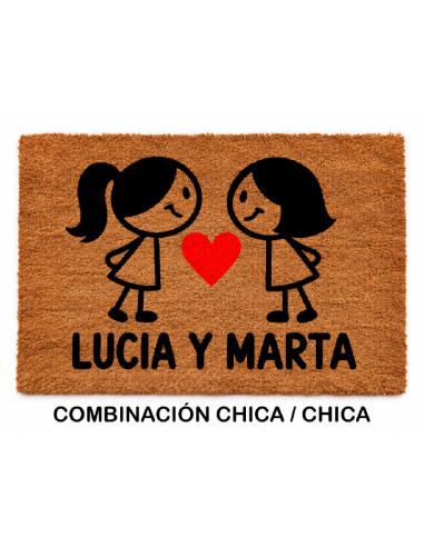 Felpudo personalizado pareja combinación chica chica