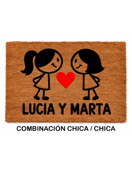 Felpudo personalizado pareja combinación chica chica