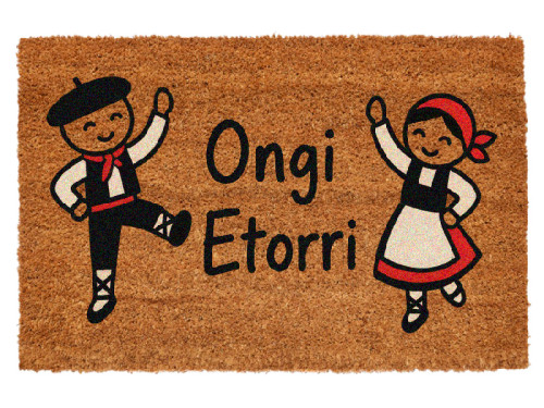 Felpudo Ongi Etorri con dantzaris 60 x 40 cm
