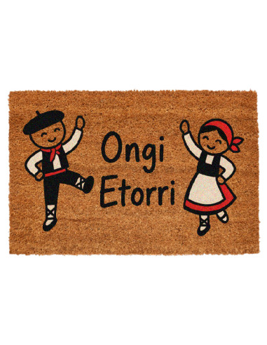 Felpudo Ongi Etorri con dantzaris 60 x 40 cm